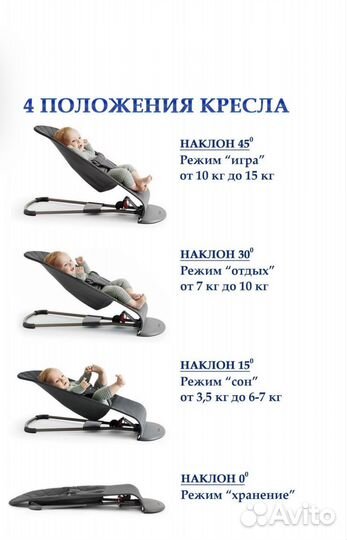 Шезлонг качалка детский новый