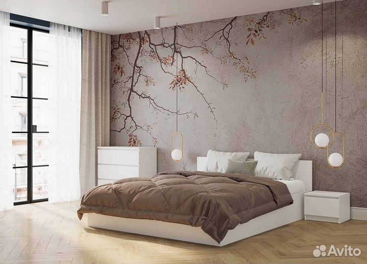 Кровать двуспальная белая новая в наличии