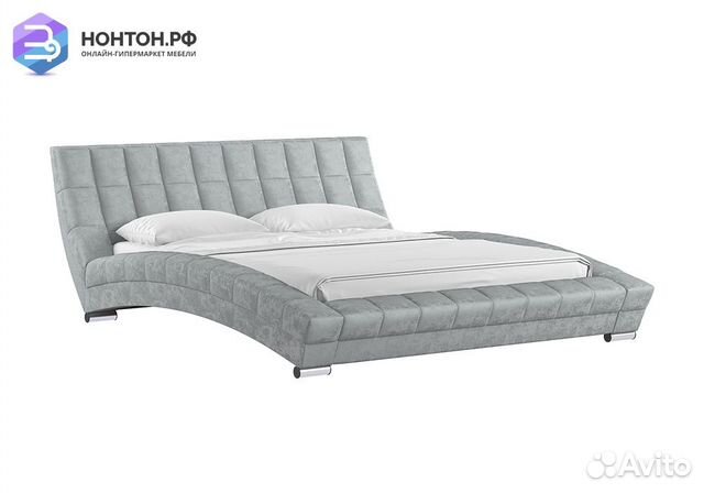Кровать Оливия светло-серая
