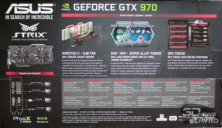 Видеокарта asus strix 970GTX