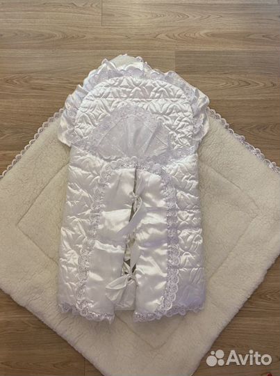 Овчинный конверт на выписку зимний