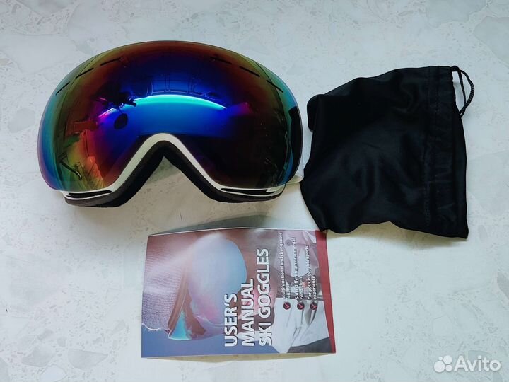 Горнолыжные очки безрамочные Новые + Чехол