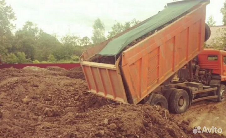 Котлованный грунт на поднятия участка