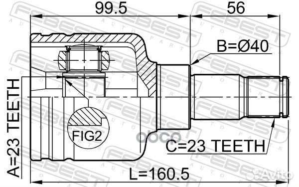 ШРУС внутренний левый 23x40x23 2111-CB316LH Febest