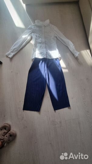 Блузка школьная+брюки 158р