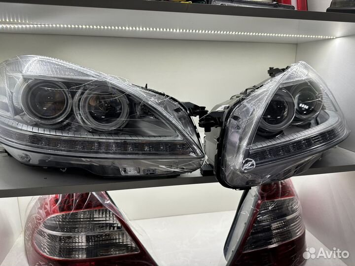Mercedes benz W221 передние фары рестайлинг