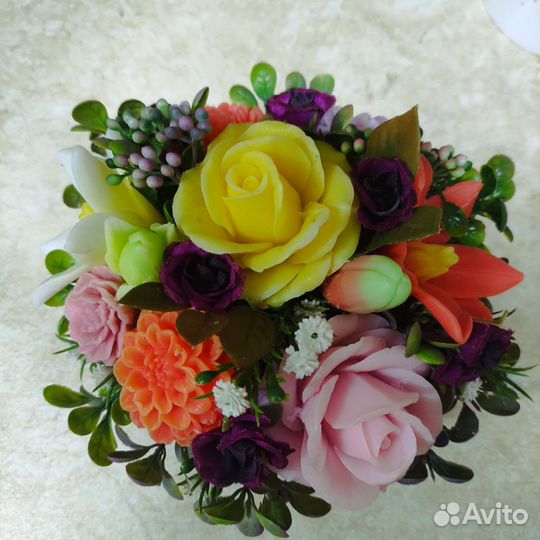 Букет из мыльных цветов