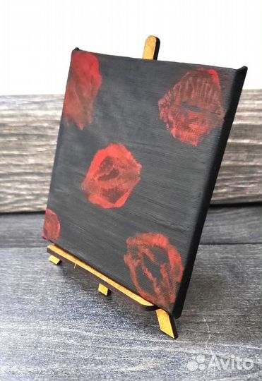 Мини картина на холсте с мольбертом