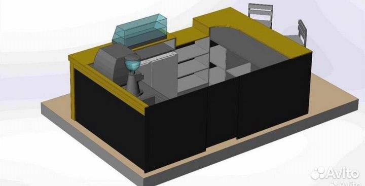 Кофейный островок барная стойка кофе с собой 2*3м