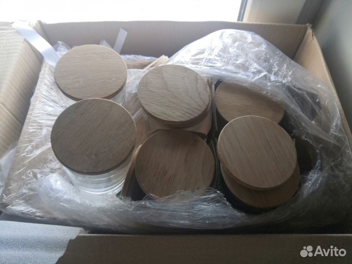 Стаканы для свечей 250 мл с дубовой крышкой