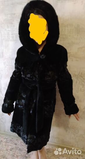 Шуба мутоновая с норкой