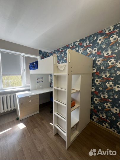 Кровать чердак IKEA со столом