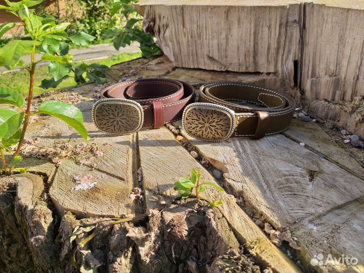 Ремень женский из натуральной кожи (ручная работа)