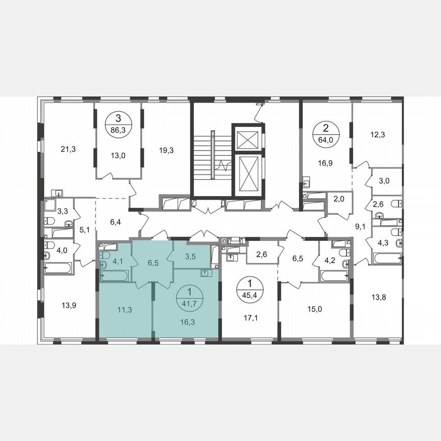 1-к. квартира, 41,7 м², 18/19 эт.
