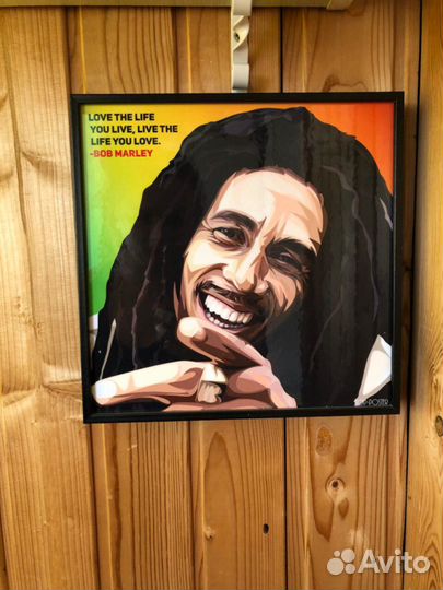 Картина поп арт Боб Марли портрет постер