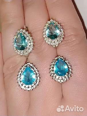 Серебряные серьги с топазами