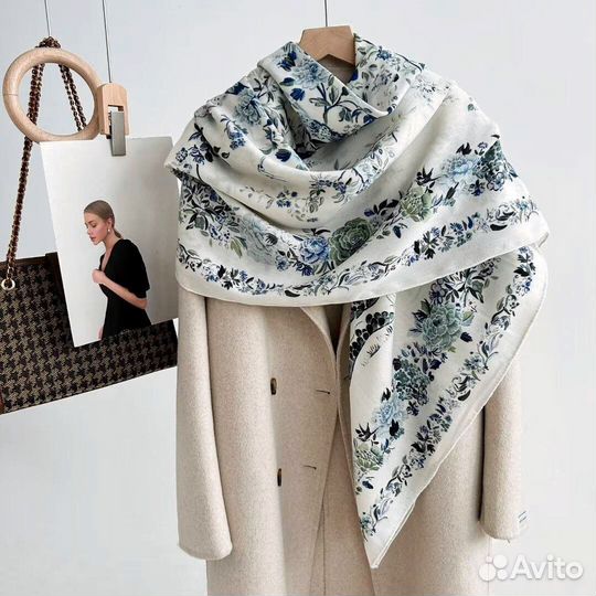 Шикарный кашемировый женский платок 135*135см