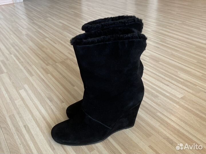 Полусапожки замшевые чёрный цвет р.38