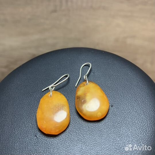 Винтажные Янтарные Серьги Ретро