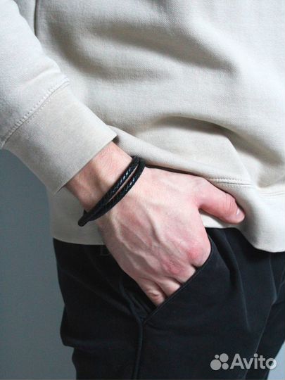 Кожаный браслет мужской