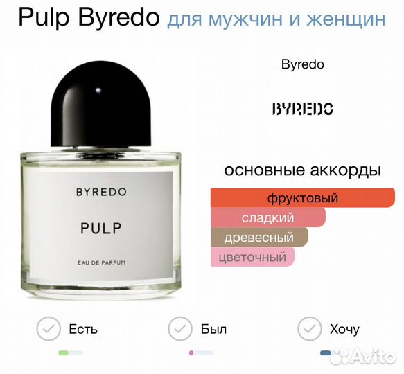 Pulp Byredo 100 мл Духи Парфюм