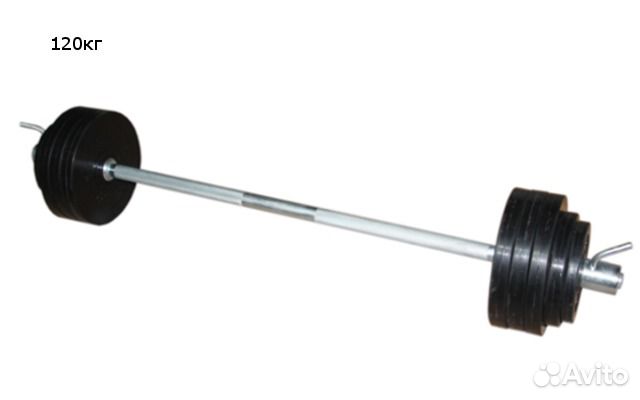 Штанга 100 кг прямая с обрезиненными дисками 26 мм