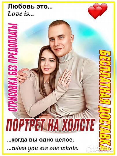 Портрет по фото на холсте