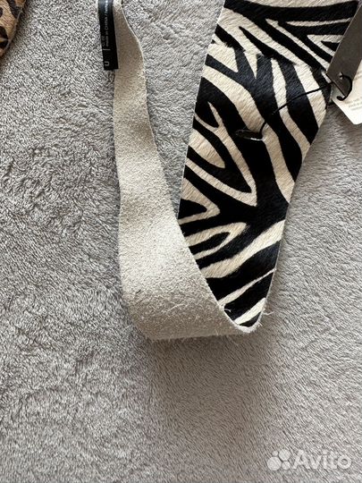 Пояс из натуральной кожи и меха Mango новый