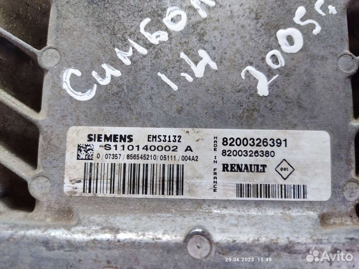 Эбу Renault Simbol 1.4