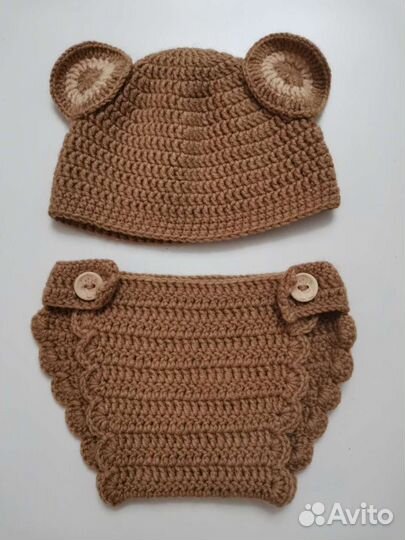 Комплект шапочка +трусики до 6 мес