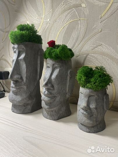 Кашпо головы Моаи