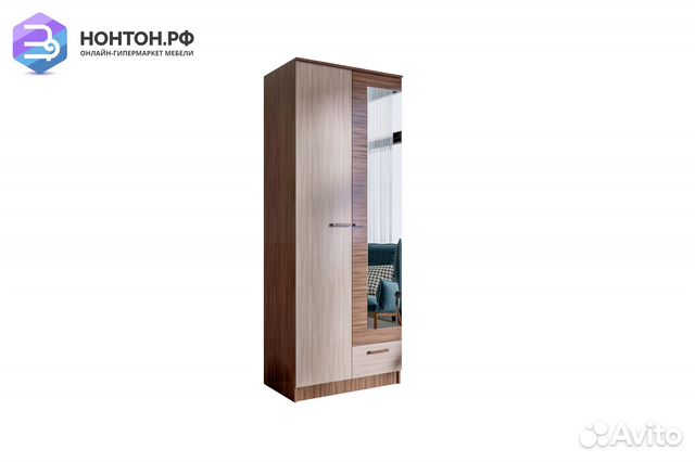 Шкаф Адель 0.8 ясень шимо темный / ясень шимо свет