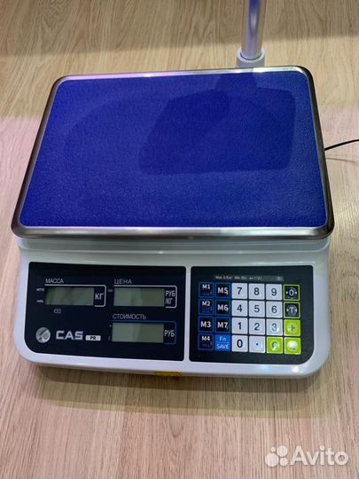 Торговые весы CAS pr -06p lcd, II USB, со стойкой