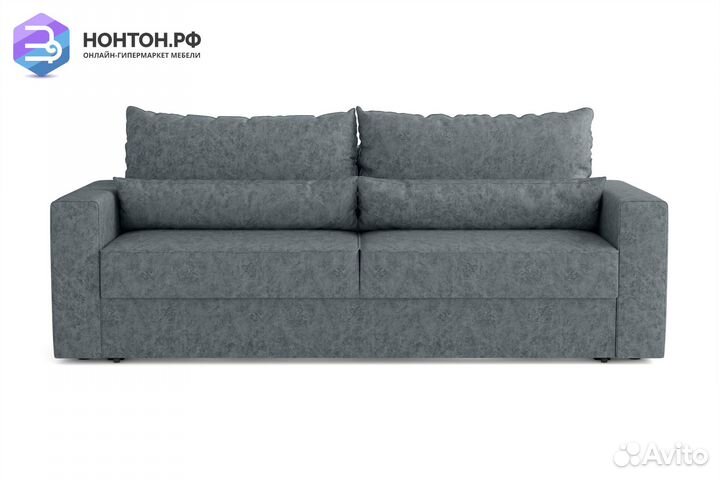 Диван еврокнижка Томас 3-х местный серо-голубой