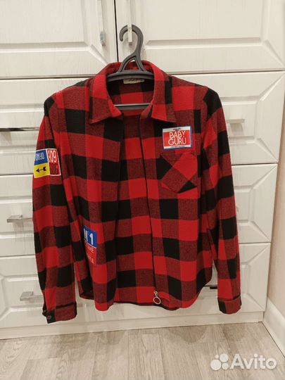 Рубашка в клетку теплая