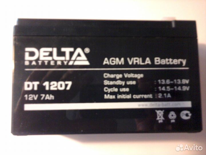 Новый тяговый аккумулятор 12 V 7 ah delta DT1207