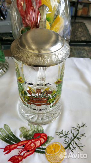 Немецкая пивная кружка с крышкой