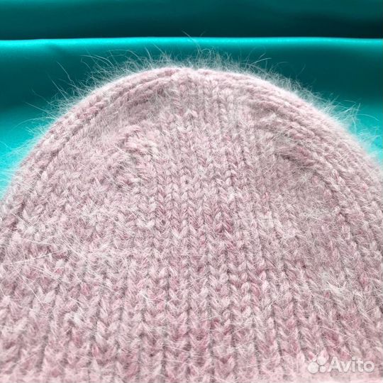 Шапка зимняя женская розовый меланж