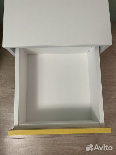 Тумба прикроватная белая/желтая