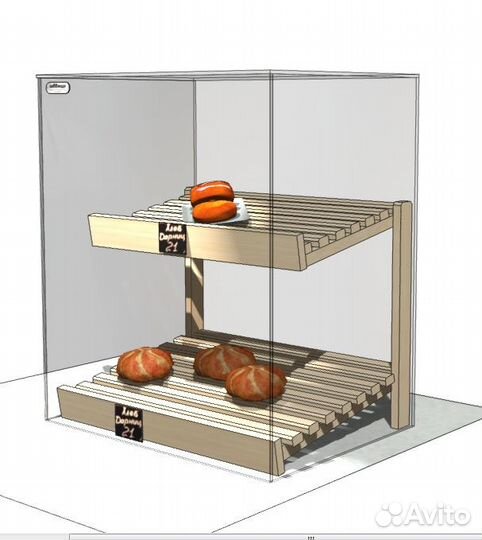 Настольная витрина под выпечку 600х450х700