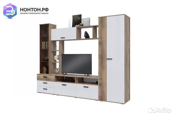 Гостиная Крокус дуб делано / белый глянец