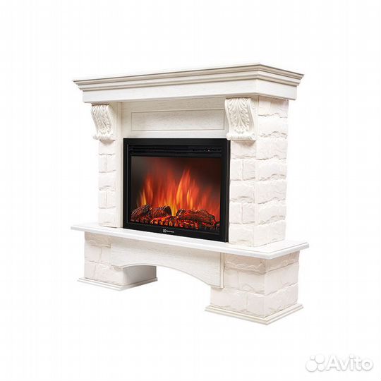 Портал Firelight Forte 25S камень белый, шпон белё