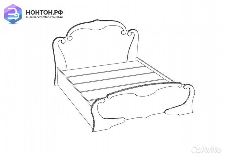 Кровать Каролина белый глянец / белый