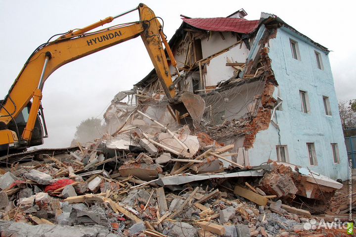 Демонтаж, снос дома. Вывоз