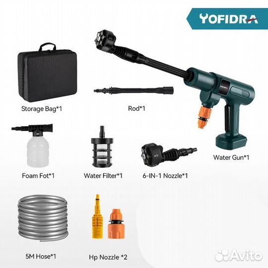 Автомойка аккумуляторная безщеточная Yofidra