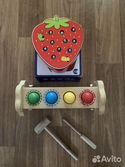 Развивающие игры Монтессори Стучалка Рыбалка