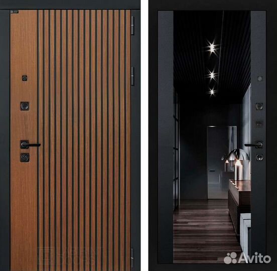 Дверь входная металлическая с зеркалом