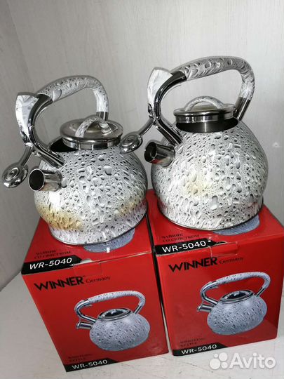 Новый чайник 3л, эмалированная сталь