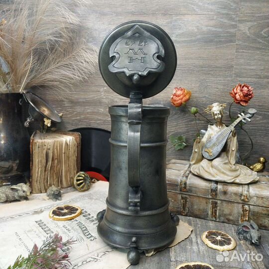 Антиквариат из Европы. Пивная кружка, олово