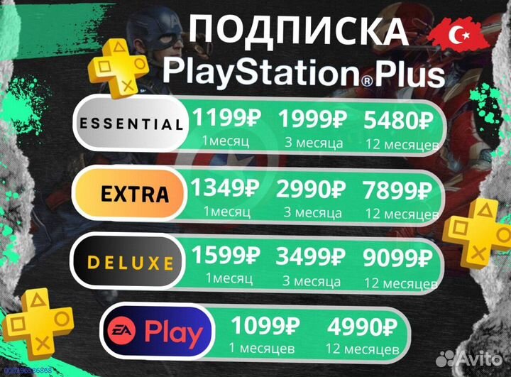 Подписка PlayStation Plus / EA (ps4 / ps5) Турция (Арт.97629)